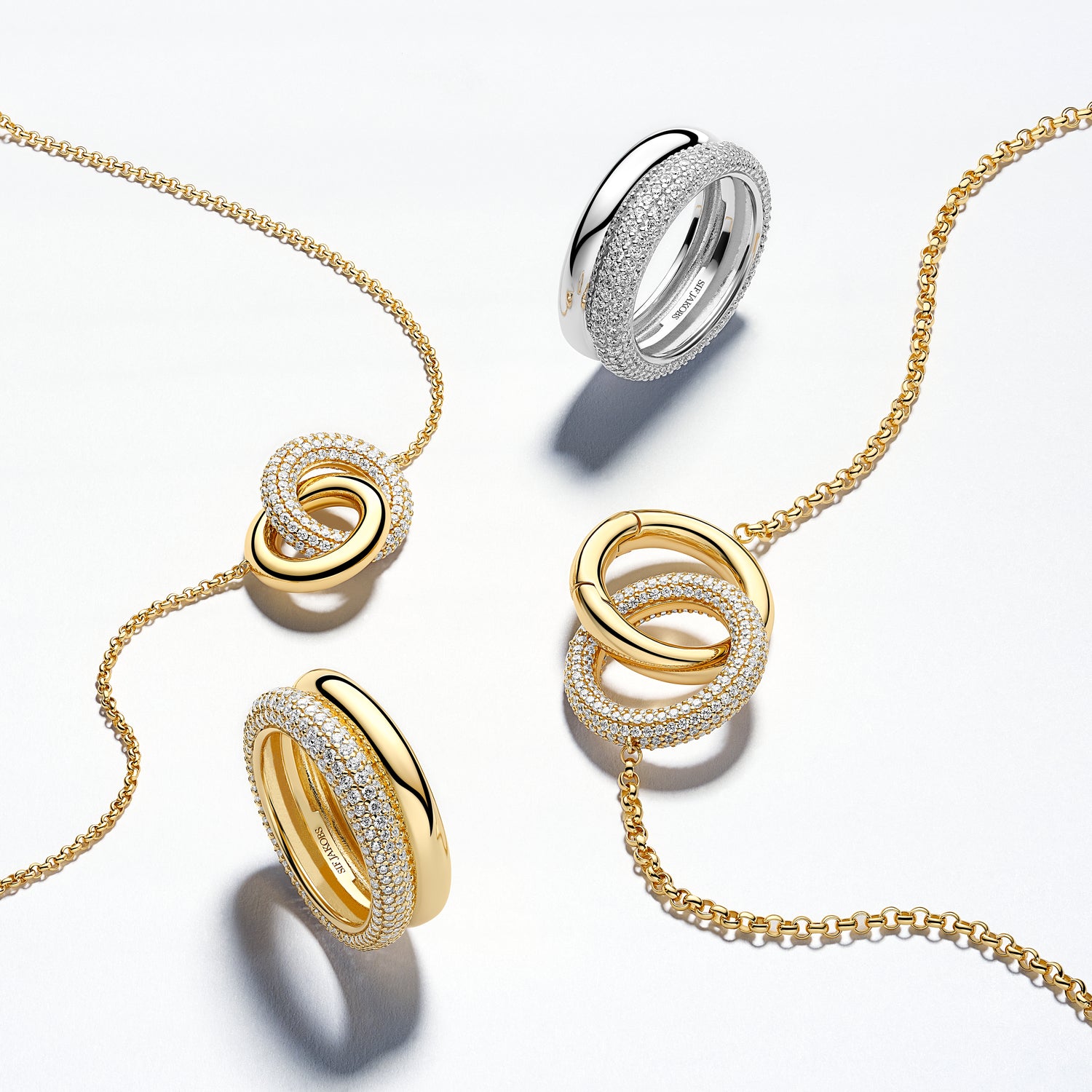18K gold plated | White